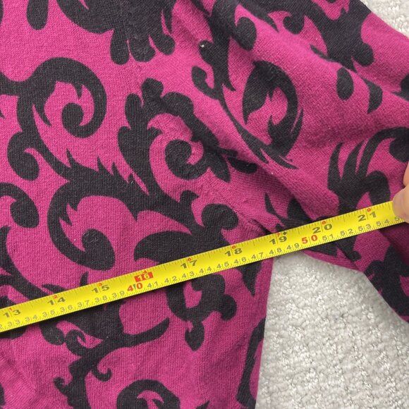 Sharagano Studio Cropped Bolero Cardigan Wom XL Baroque Damask Pink Floral AOP - Picture 7 of 14